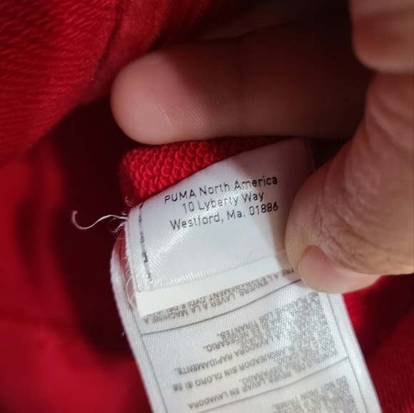 Puma x Ferrari Boys Red Scuderia Ferrari Logo Hoodie Size M - Picture 5 of 9